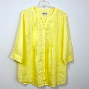 Coldwater Creek Yellow Cotton Blouse